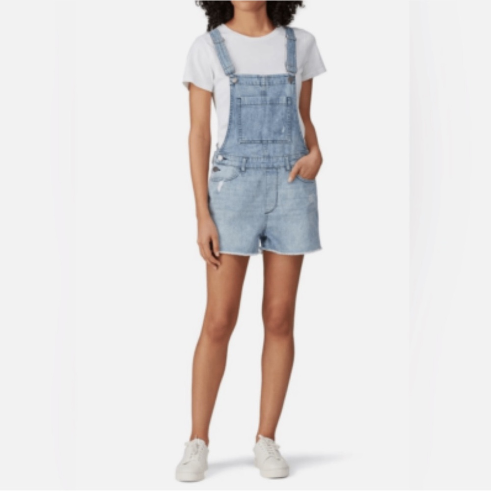 DL1961 Light Blue Denim Abigail Overall Shorts